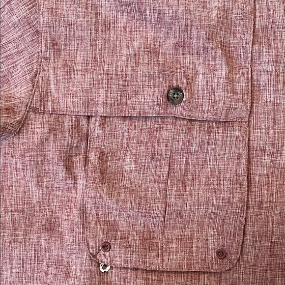 Magellan Outdoors Men's Maroon/Purple Casual Button Down Shirt - Picture 4 of 5